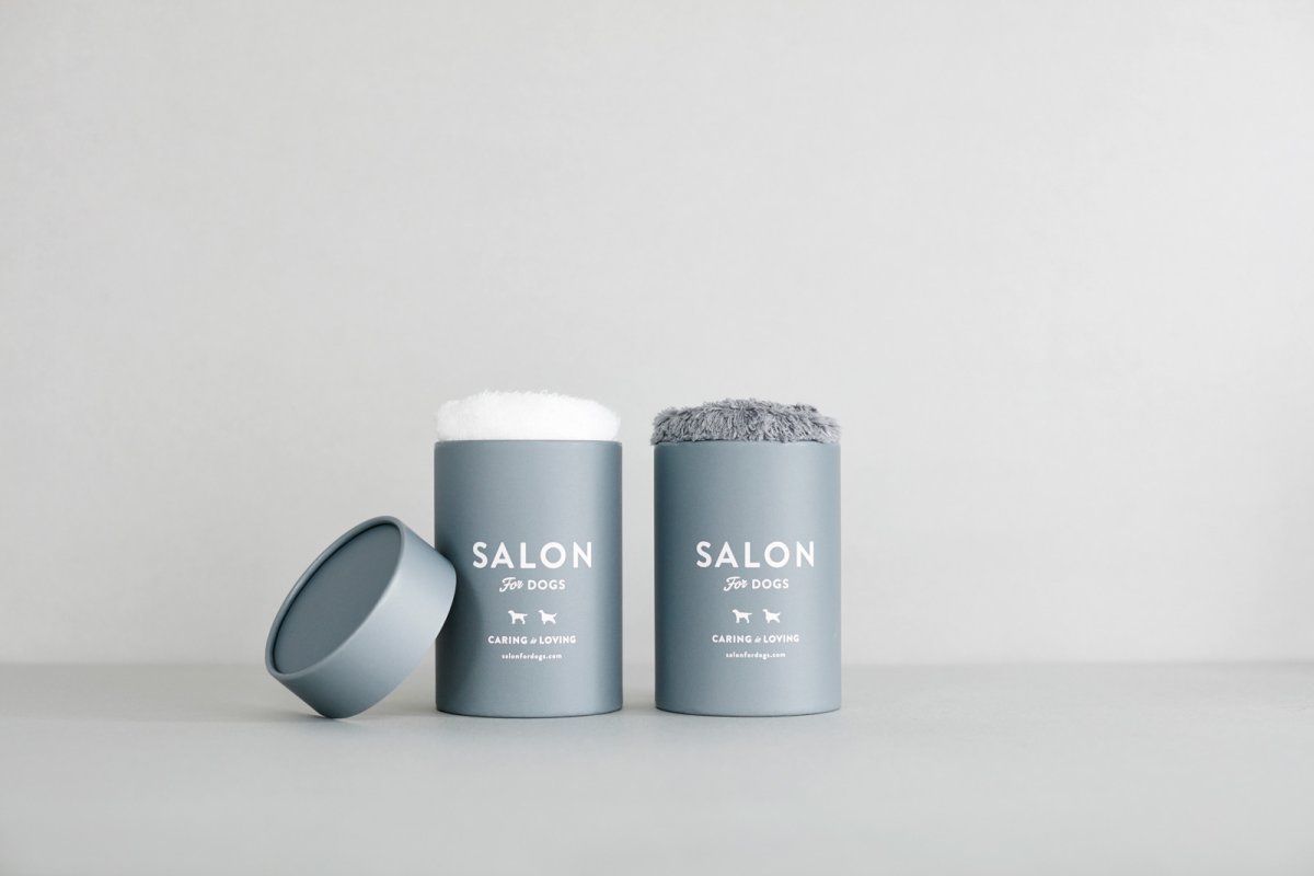 画像3: 【SALON FOR DOGS】 優しいタオル2枚セット　円筒ケース付き (3)