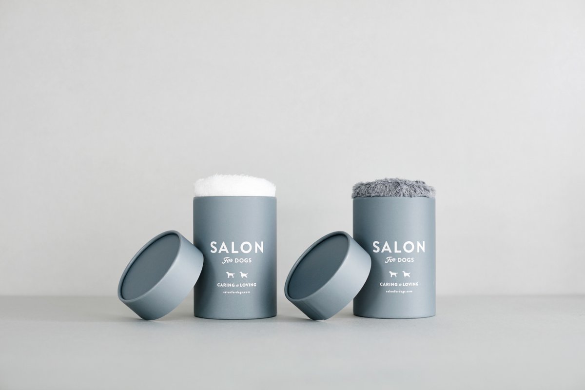 画像4: 【SALON FOR DOGS】 優しいタオル2枚セット　円筒ケース付き (4)