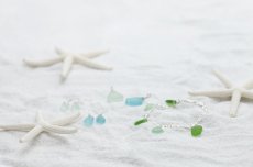 画像2: 【カリフォルニア　シーグラス】 ピアス Seafoam Drops White　 (2)